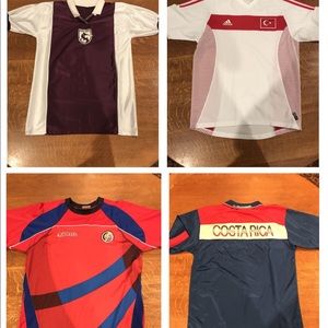 Costa Rica and Saprissa soccer jerseys
